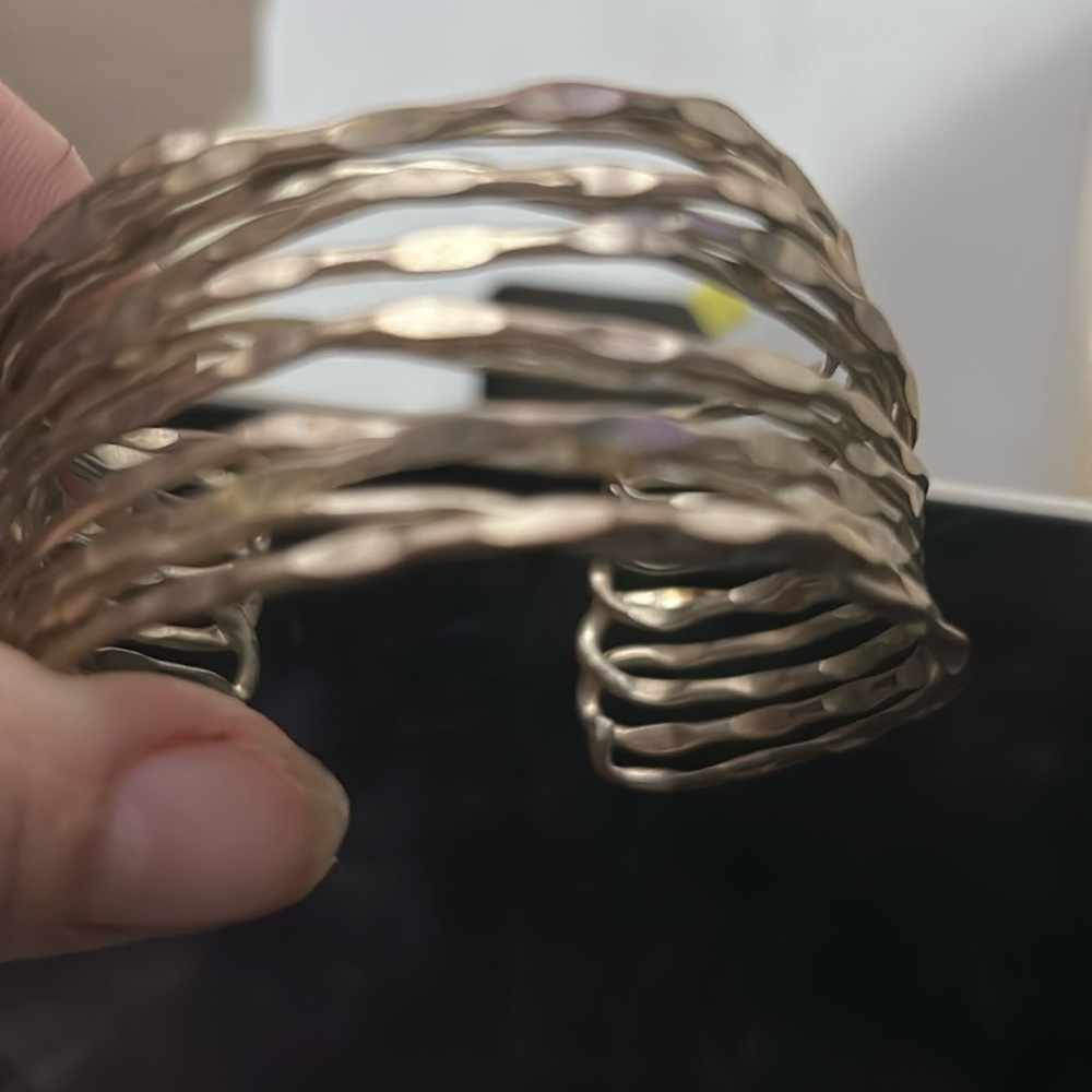 Hammered Multi Layered Wide Cuff - image 2